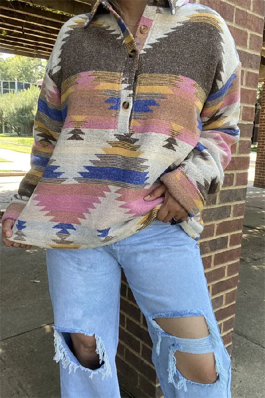 XCH15477 Aztec multi color printed w/buttons long sleeve women coat/jacket Fitted Jacket Loose Jacket Oversized Jacket XCH15477 Aztec multi color printed w/buttons long sleeve women coat/jacket Fitted Jacket Loose Jacket Oversized Jacket