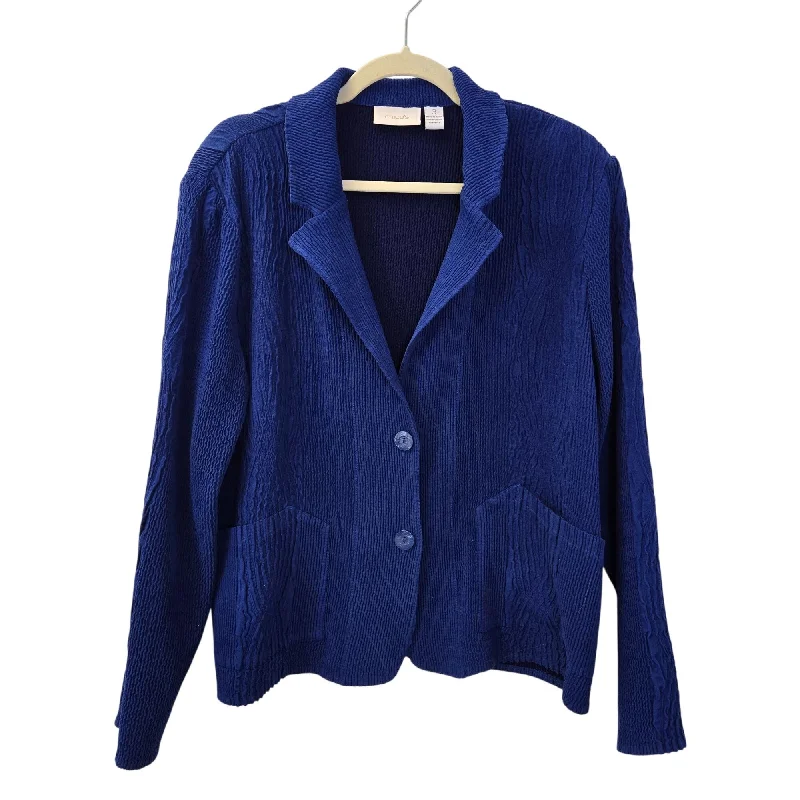 Chico's Textured Two Button Cardigan Jacket Size Chico's 3/XL Velvet Chenille Corduroy