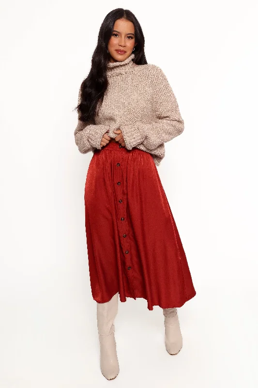 Ava Skirt - Rust lace skirt feminine