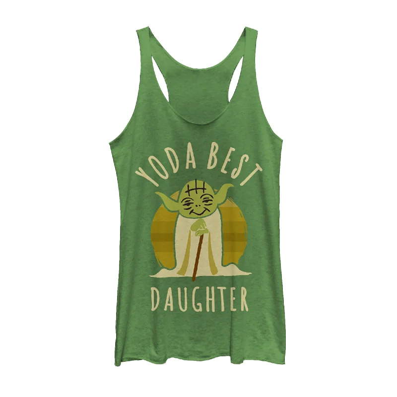 Women's Star Wars Yoda Best Daughter Cartoon Racerback Tank Top loose fit tank