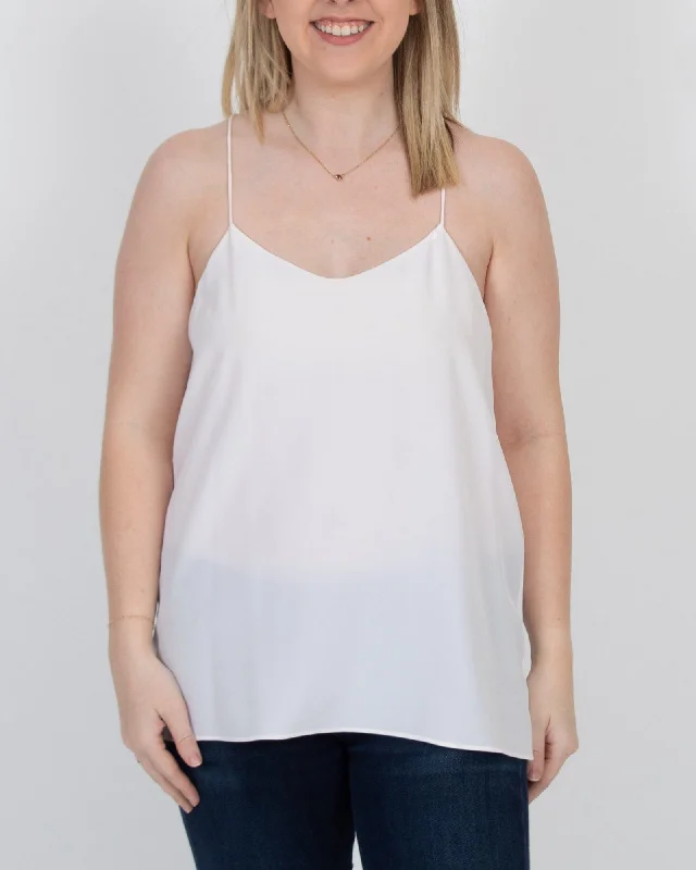White Silk Racerback Tank cutout tank top