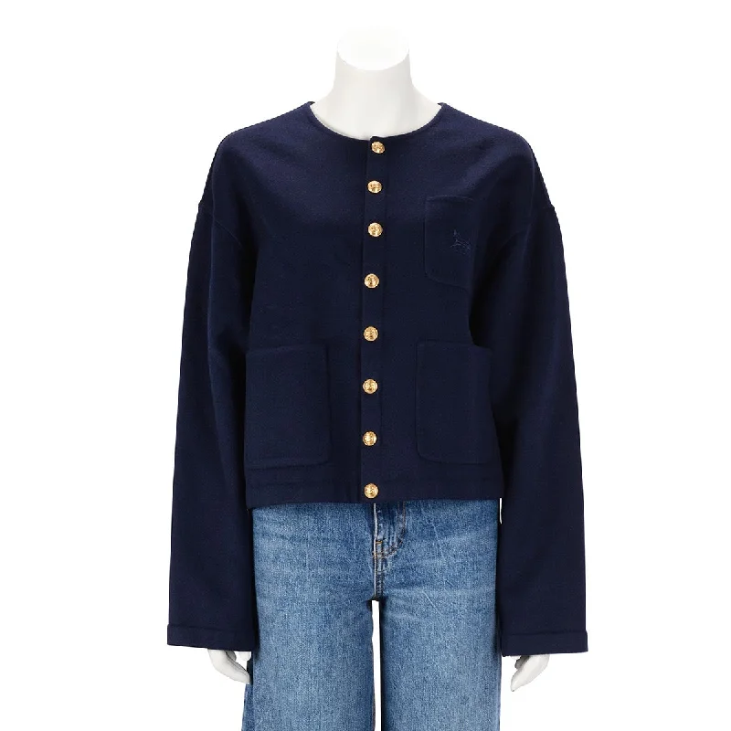Celine Navy Cashmere Gold Button Jacket FR 40 V-Neck Jacket Boat Neck Jacket Square Neck Jacket Celine Navy Cashmere Gold Button Jacket FR 40 V-Neck Jacket Boat Neck Jacket Square Neck Jacket