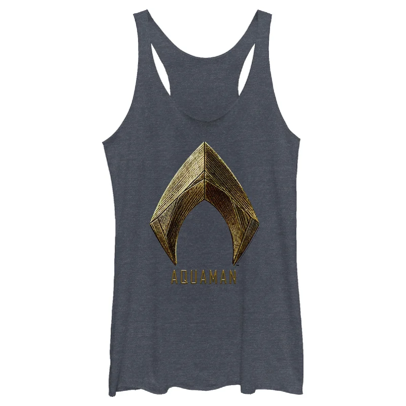 Women's Zack Snyder Justice League Aquaman Logo Racerback Tank Top flirty tank top