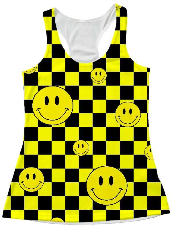Smile Checkerboard Women's Tank halter tank top