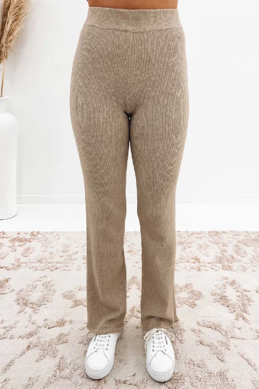 Blair Knit Pant Natural Classic Bootcut Trousers