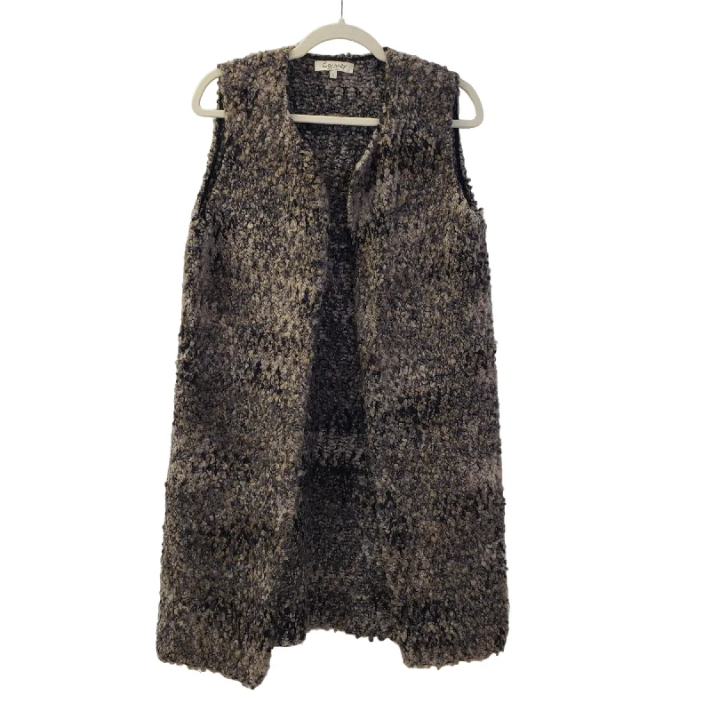 Cocogio Italy Wool Blend Marled Longline Open Cardigan Sweater Size Medium Asymmetrical,ymmetric Pencil Cardigan
