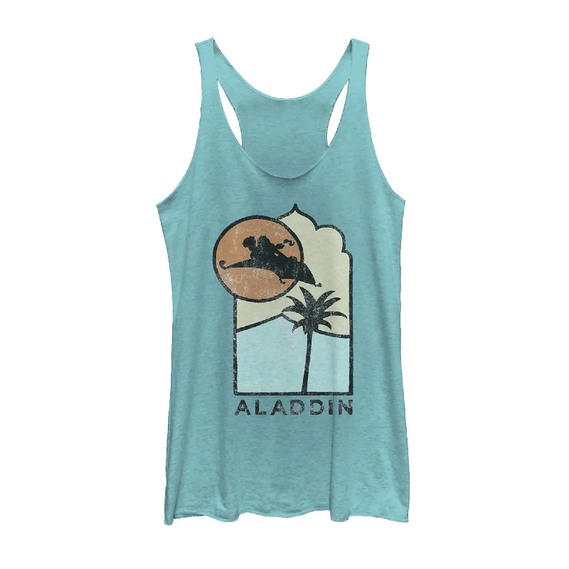 Women's Aladdin Vintage Block Carpet Ride Racerback Tank Top solid color tank