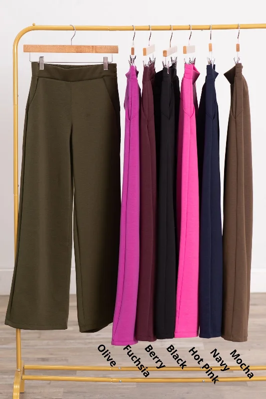 Straight Leg Scuba Lounge Pants Fashionable Sporty Pants