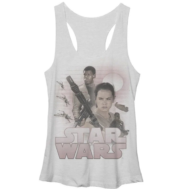 Women's Star Wars The Force Awakens Classic Rey and Finn Racerback Tank Top activewear tank top Women's Star Wars The Force Awakens Classic Rey and Finn Racerback Tank Top activewear tank top