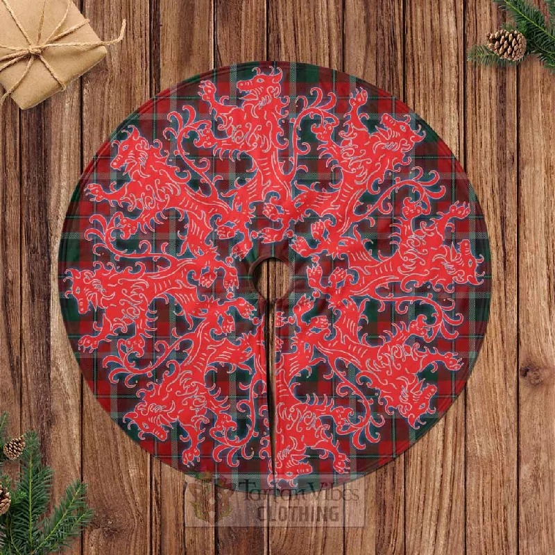 Montrose Tartan Christmas Tree Skirt Lion Rampant Style belted skirt waist