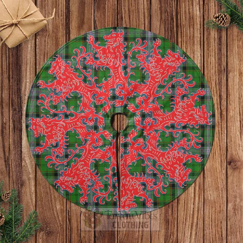 Moss Tartan Christmas Tree Skirt Lion Rampant Style a-line skirt cut