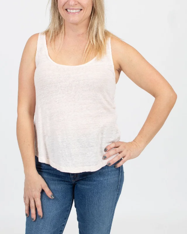 Pink Linen Tank crossback tank top