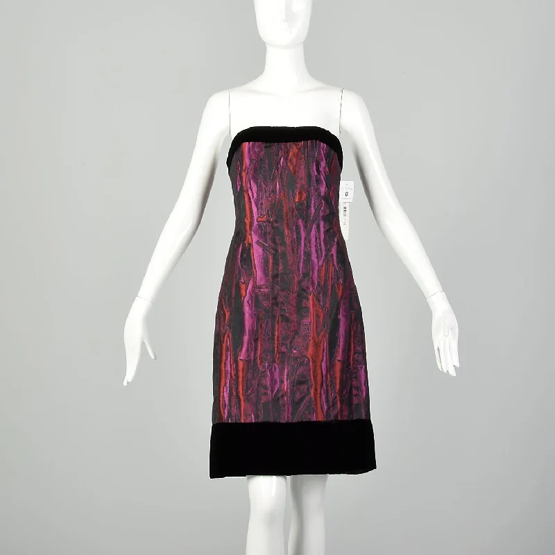 Badgley Mischka Strapless Party Dress Purple Black Red Velvet Shift NWT Tunics Top Casual Badgley Mischka Strapless Party Dress Purple Black Red Velvet Shift NWT Tunics Top Casual