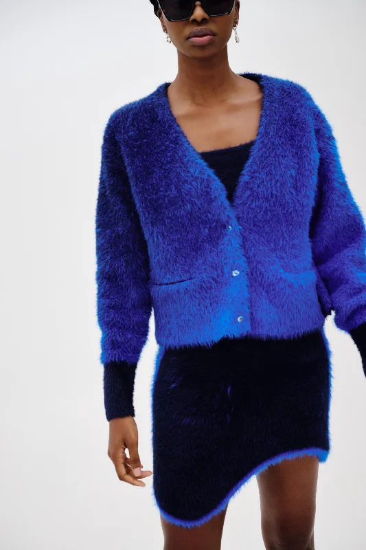 OZZY FAUX FUR OVERSIZED CARDIGAN Notch Collar Peter Pan Collar Cowl Neck