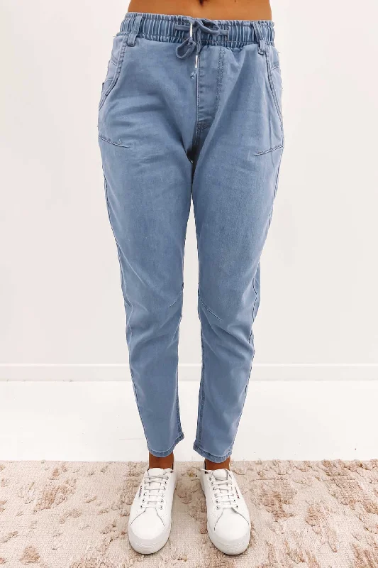 Jaymie Pant Blue Elegant Silk Pants