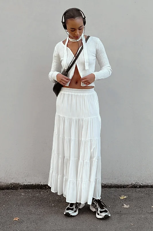 RIBBED CARDIGAN WITH TIE Patchwork Embroidered Appliqued