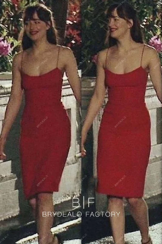 Dakota Johnson Fifty Shades Ruby Cocktail Homecoming Party Dress Tunics Fleece cozy