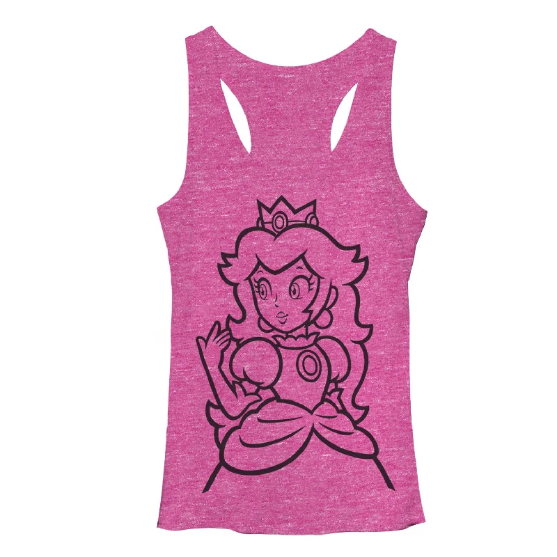 Women's Nintendo Mario Princess Peach Racerback Tank Top vibrant tank top