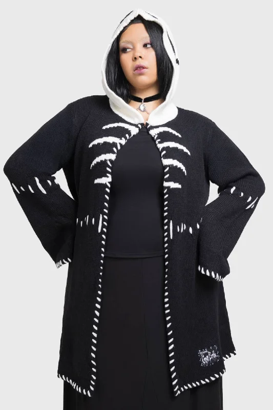 Scraps Hooded Cardigan [PLUS] Elegant Classic Vintage
