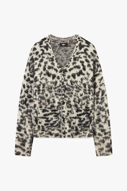 Brush Knit Leopard Cardigan Modern Contemporary chic