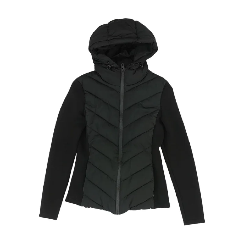 Black Solid Puffer Jacket One-Shoulder Jacket Off-the-Shoulder Jacket Asymmetrical Jacket Black Solid Puffer Jacket One-Shoulder Jacket Off-the-Shoulder Jacket Asymmetrical Jacket