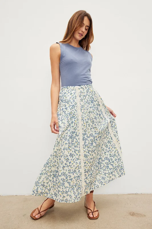 KONA FLORAL LACE MAXI SKIRT corduroy skirt durable