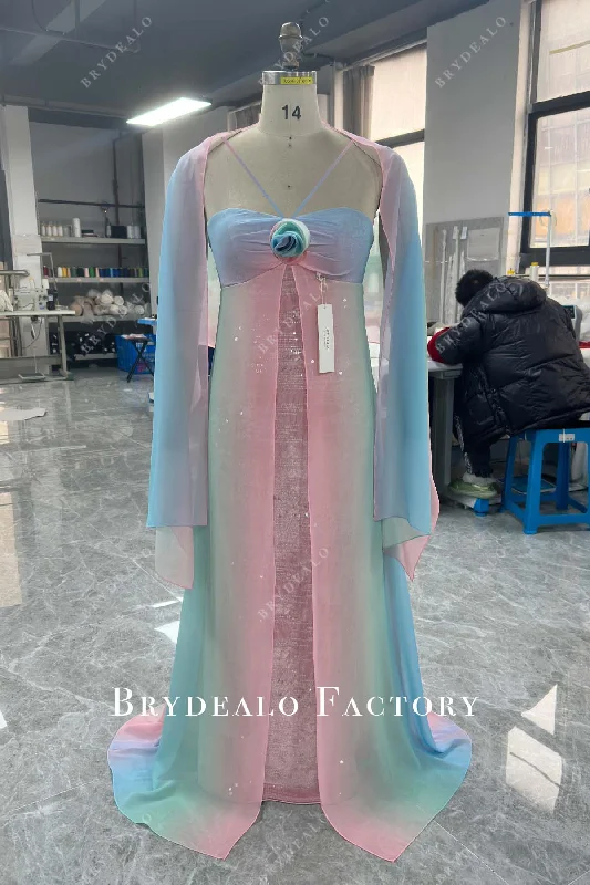 Custom Rainbow Chiffon Pink Sequin Birthday Wedding Party Dress Tunics Gym athletic