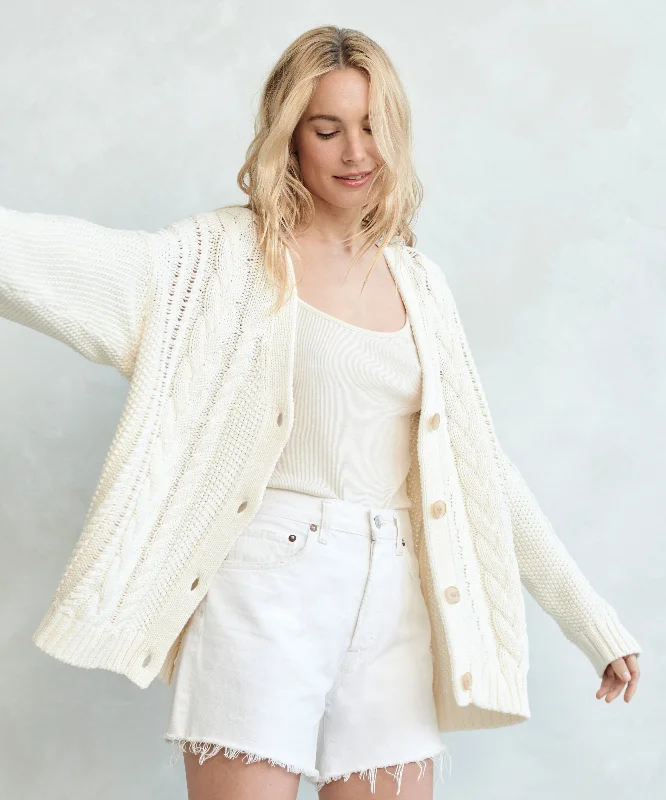 Cable Cardigan Fitted Loose Oversized