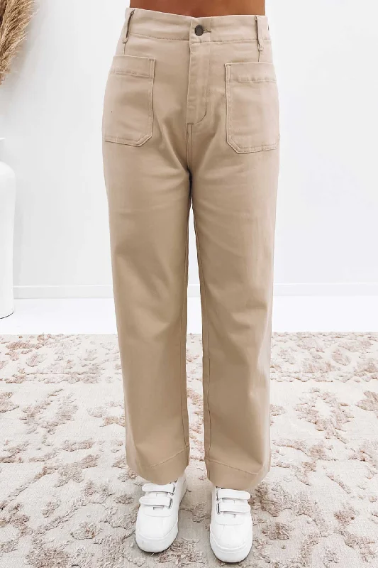 Bronte Pant Beige Comfortable Denim Trousers