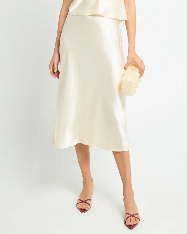 Alaia Silk Midi Skirt chiffon skirt delicate