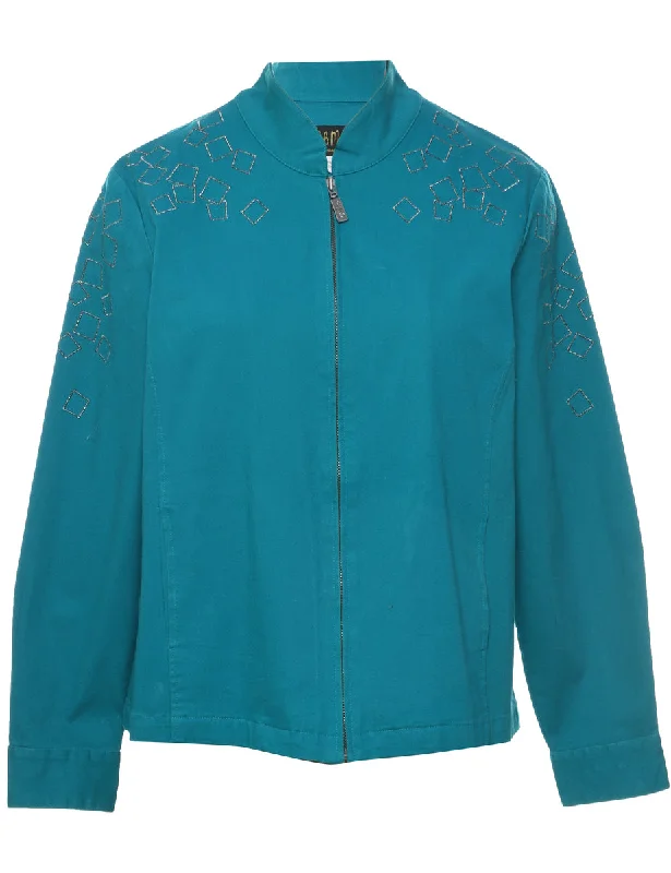 Zip Front Jacket - L Mesh Jacket Canvas Jacket Denim Jacket