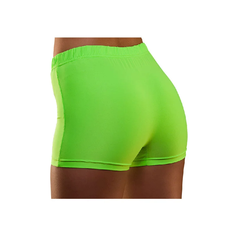 80's Neon Hot Pants Green Stylish Elastic Waist Pants