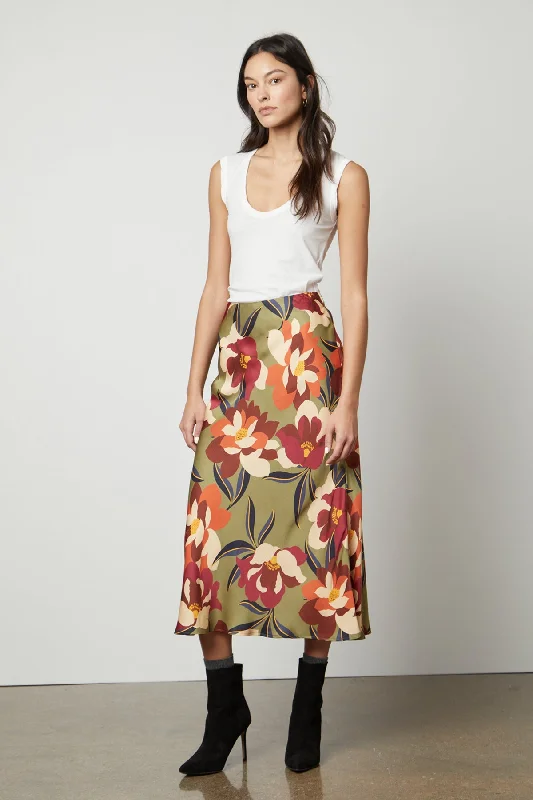 KAIYA PRINTED SKIRT leather skirt modern