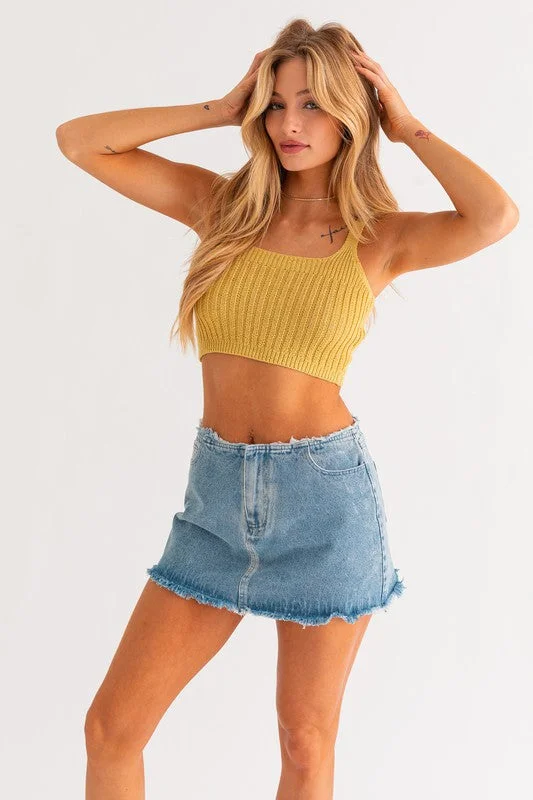Sending Sunshine Tie Knit Tank print tank top
