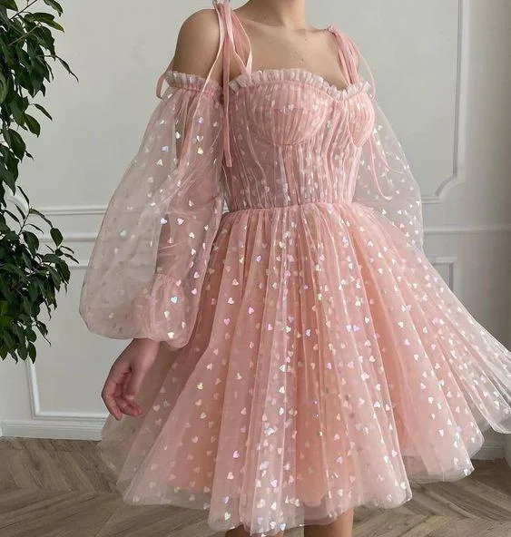 Pink evening dress, party dress homecoming dress  gh1764 Tunics Seasonal trendy