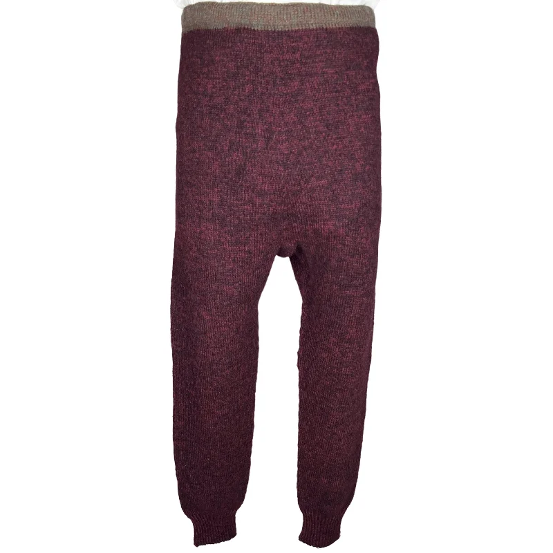 Antique Ski Pants Heavy Knit Wool Winter Wear Mens Size M Comfortable Fleece Pants