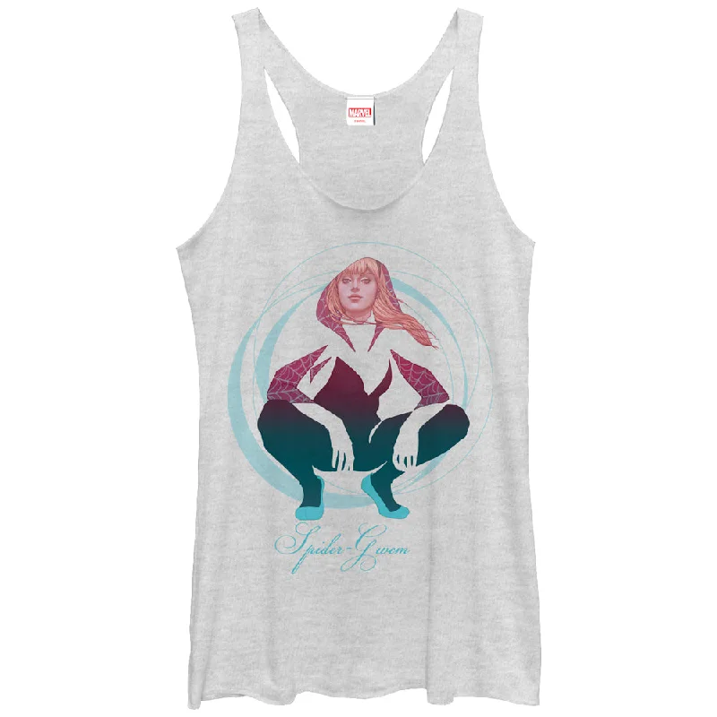 Women's Marvel Spider-Gwen Swirl Cutout Racerback Tank Top cropped tank top