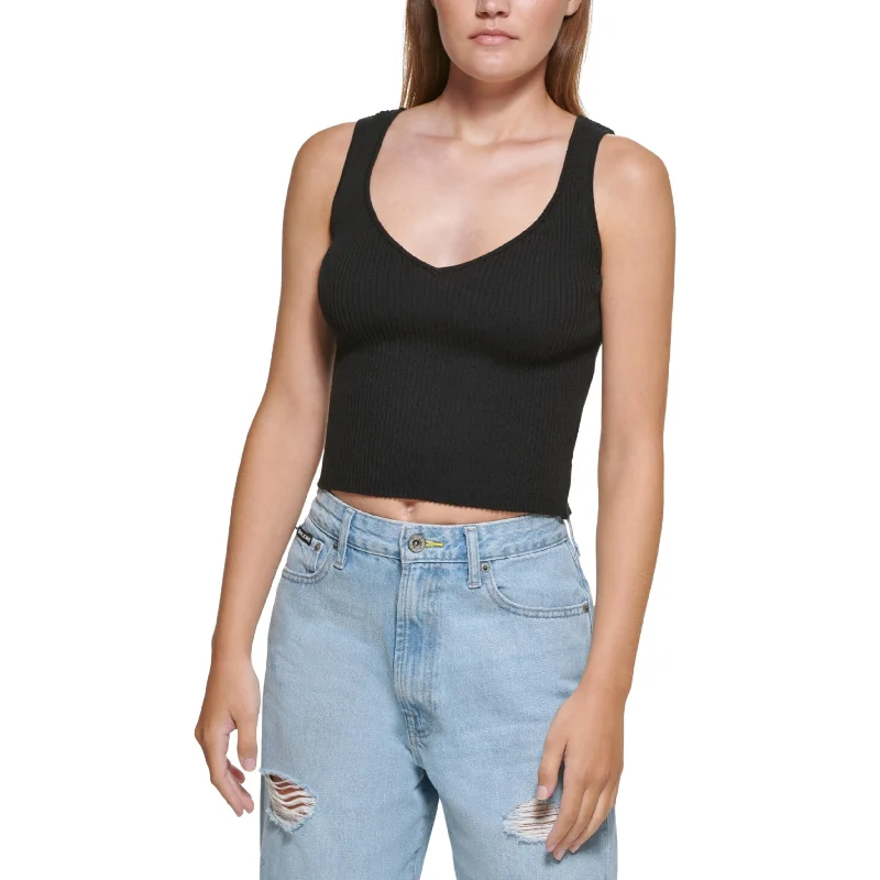 DKNY - Women's Cropped Tank Top solid color tank