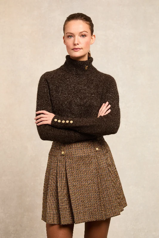 Belgravia Mini Skirt (Abbot Check Tweed) denim skirt stylish
