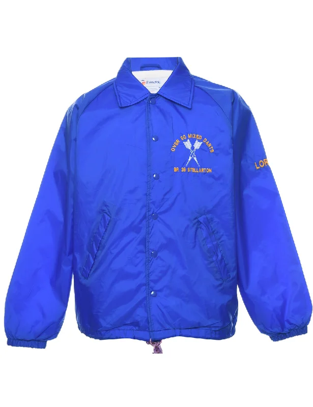 Blue Nylon Jacket - M Striped Jacket Polka Dot Jacket Floral Jacket