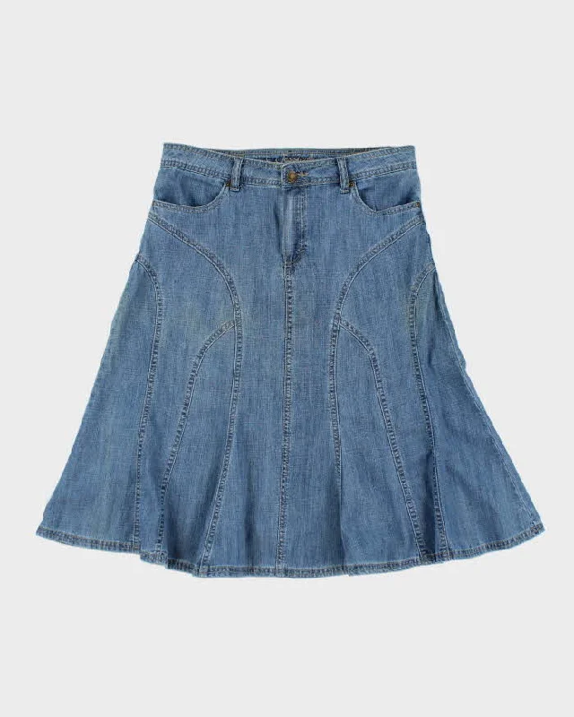 Vintage Y2K Jessica Sport Denim Midi Skirt - S velvet skirt glossy