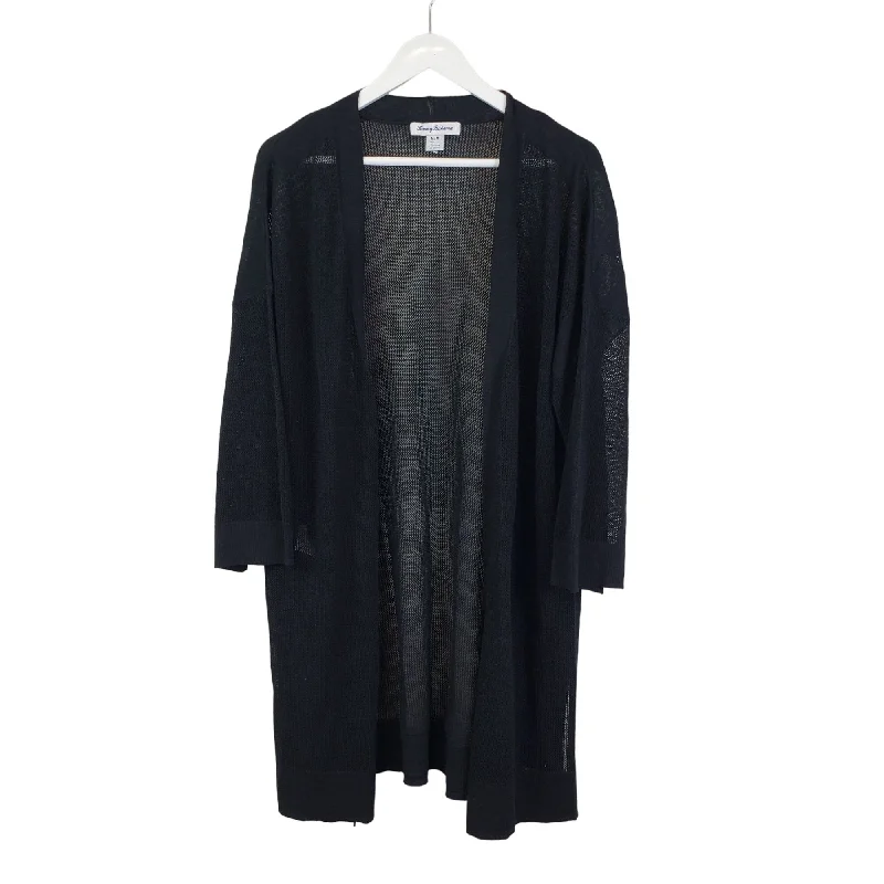 Tommy Bahama Linen Blend Mesh Knit Longline Cardigan Sweater Size Medium Sequined Glittery Shiny