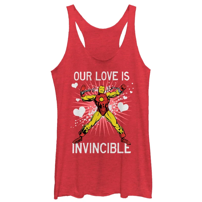 Women's Marvel Valentine Iron Man Invincible Love Racerback Tank Top open back tank