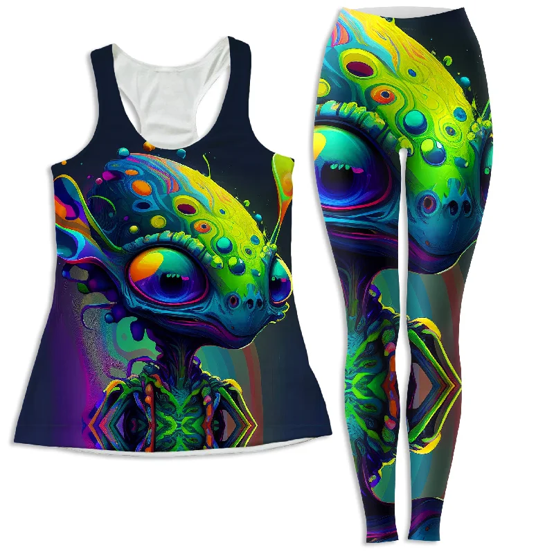 Friendly Visitors Women's Tank and Leggings Combo cherry red tank