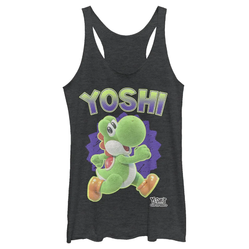 Women's Nintendo Yoshi '90s Vibe Racerback Tank Top teal tank top
