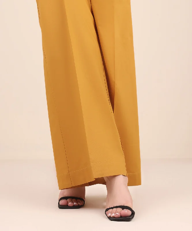 Solid Cambric Flared Pants Lightweight Linen Pants