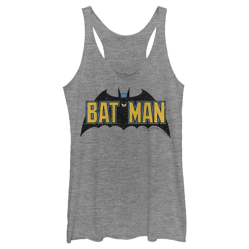 Women's Batman Caped Crusader Logo Racerback Tank Top beige tank top