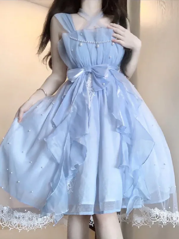 Cinessd French Ball Gown Square Neckline Short Blue Lolita Dresses Party Dress Birthday Outfits SD1206 Lace Sexy Club Cinessd French Ball Gown Square Neckline Short Blue Lolita Dresses Party Dress Birthday Outfits SD1206 Lace Sexy Club