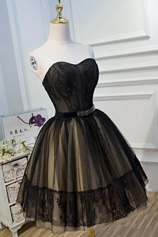 Black Lace Tulle Simple Homecoming Dresses Pretty Short Party Dresses gh828 Tunics Cozy comfortable Black Lace Tulle Simple Homecoming Dresses Pretty Short Party Dresses gh828 Tunics Cozy comfortable