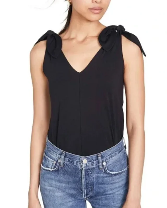 "Coman" Tie Shoulder Tank rhinestone tank top
